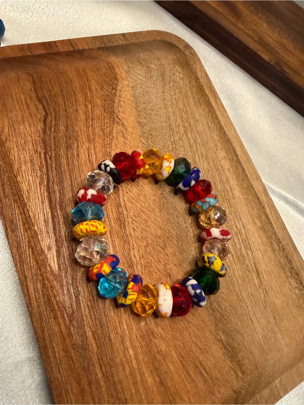 Colorful Mixed Bead Stretch Bracelet - Multicolor - Picture 2 of 3